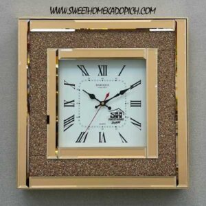 تصویر ساعت دیواری آینه ای کد 5 طلایی